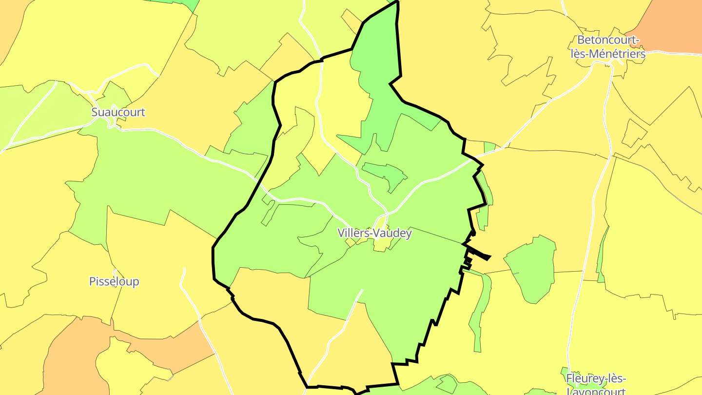 Carte des prix de l'immobilier Villers-Vaudey