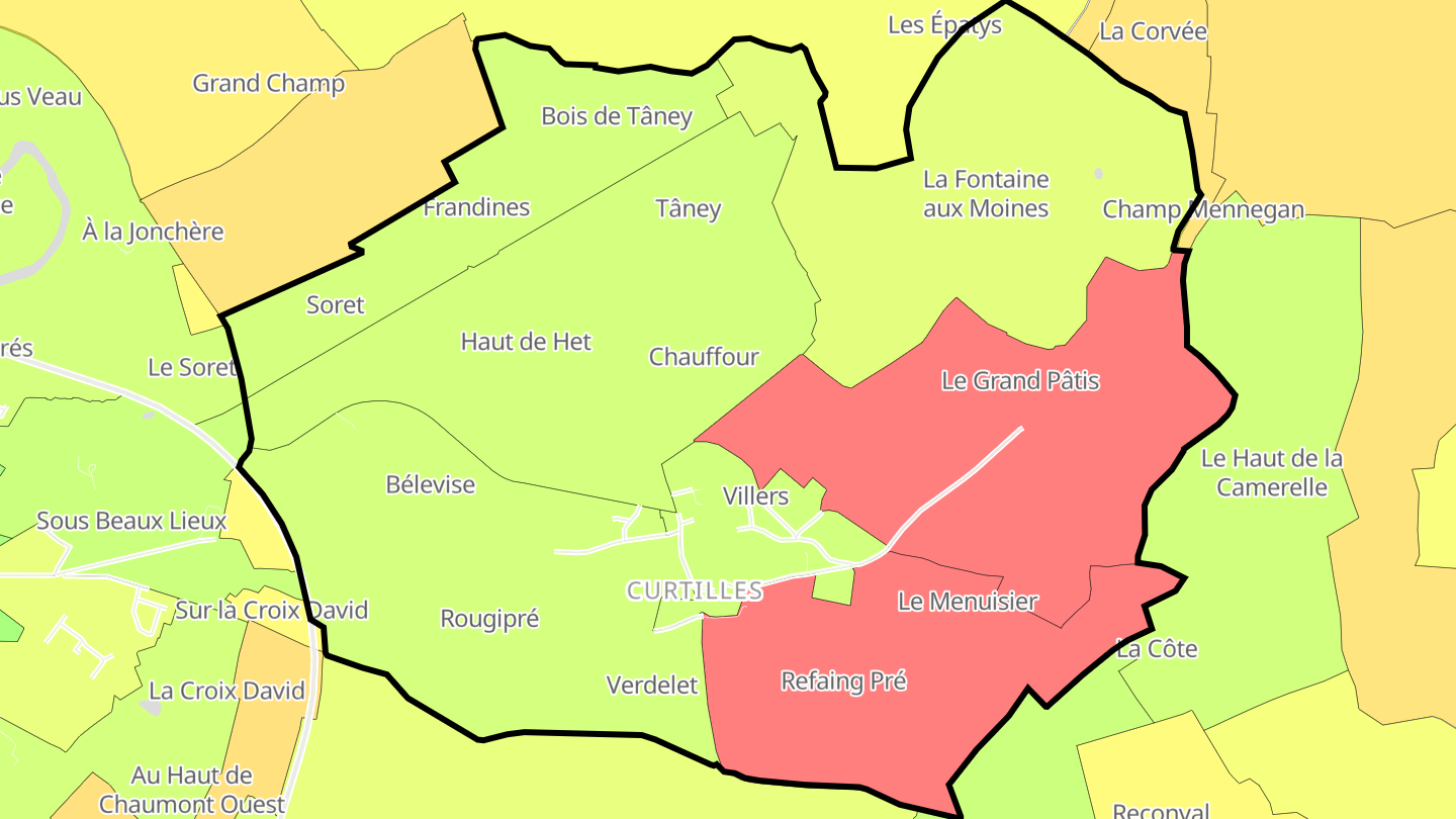Carte des prix de l'immobilier Villers