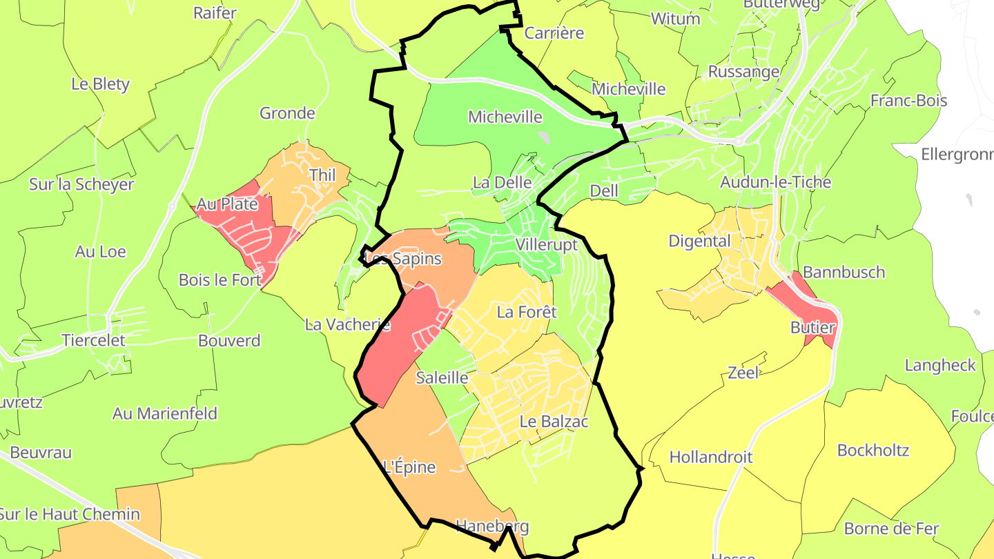 Carte des prix de l'immobilier Villerupt