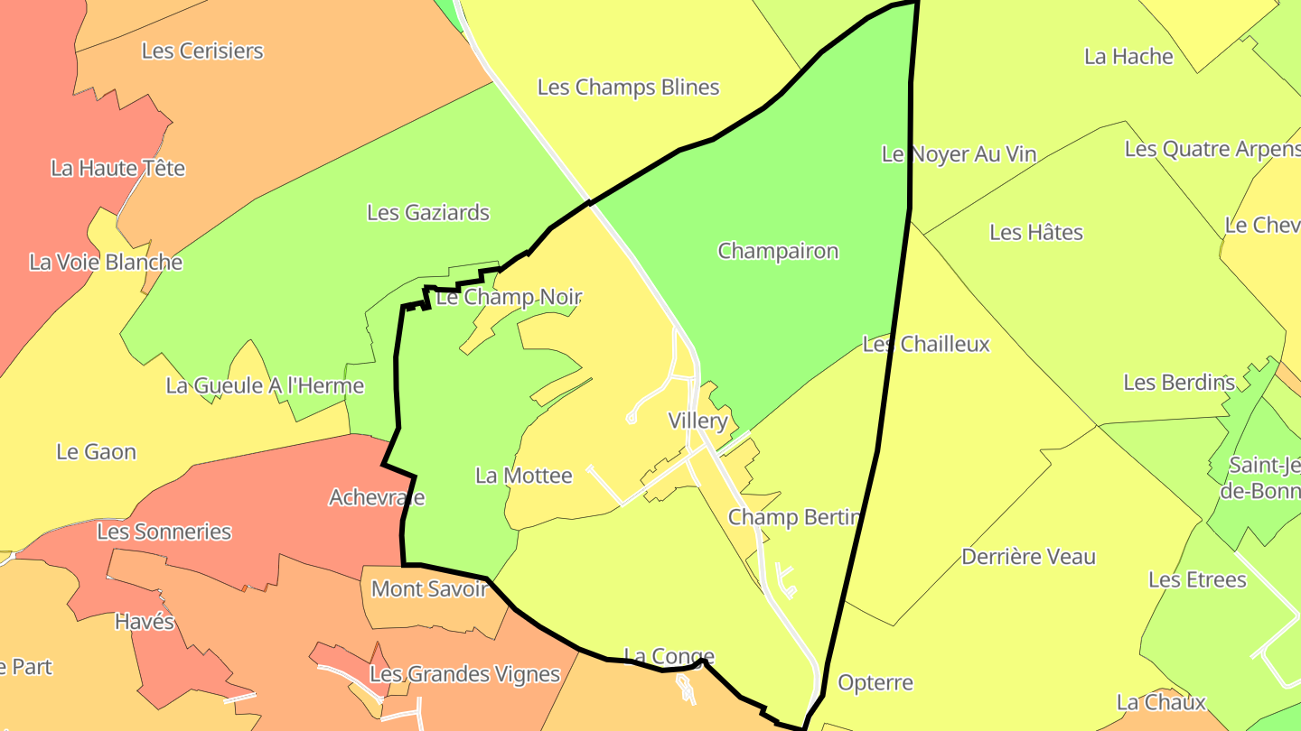 Carte des prix de l'immobilier Villery