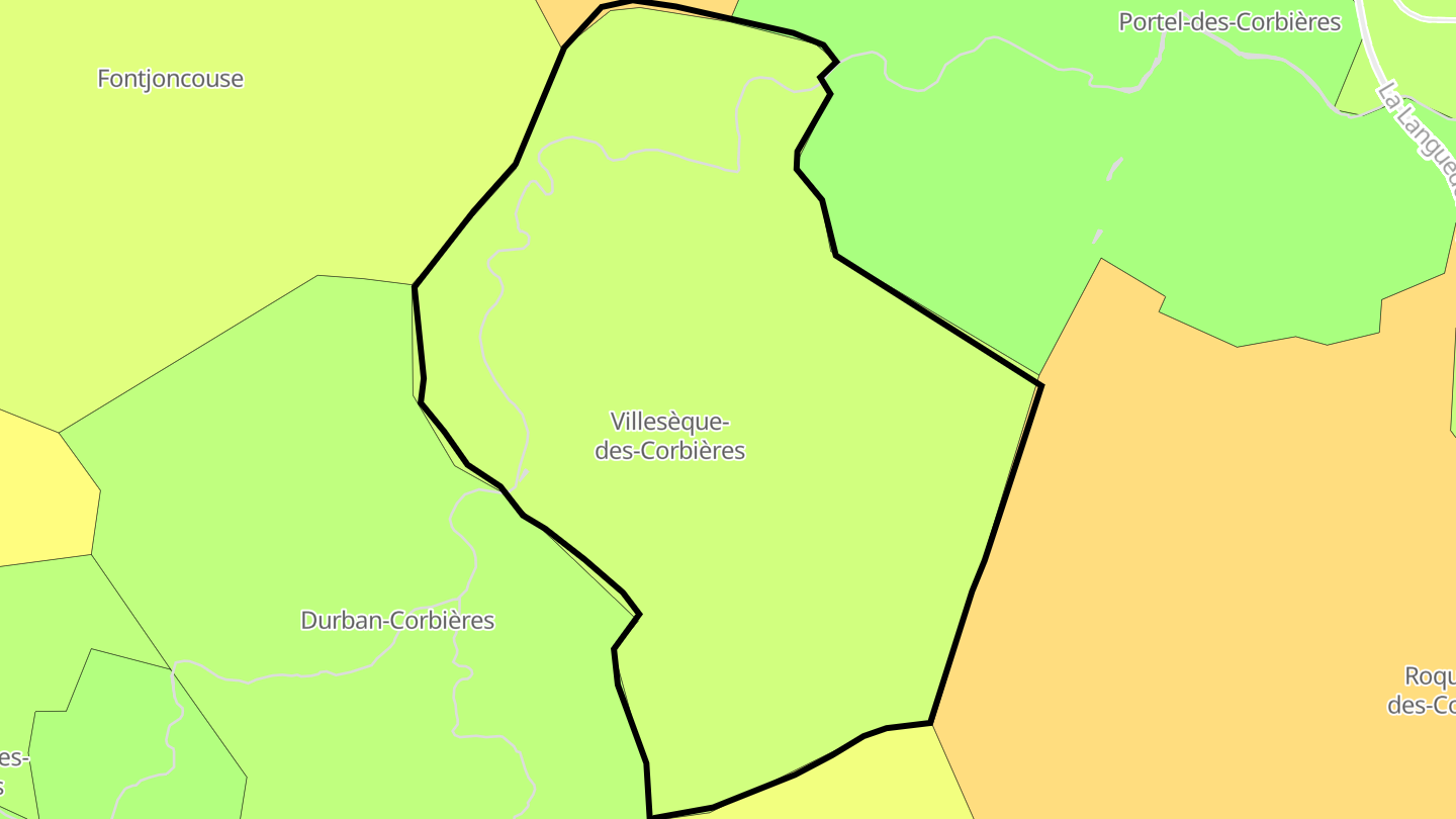 Carte des prix de l'immobilier Villesèque-des-Corbières