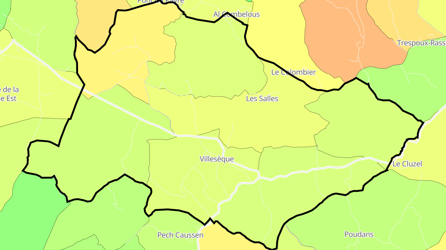 Carte des prix de l'immobilier Villesèque
