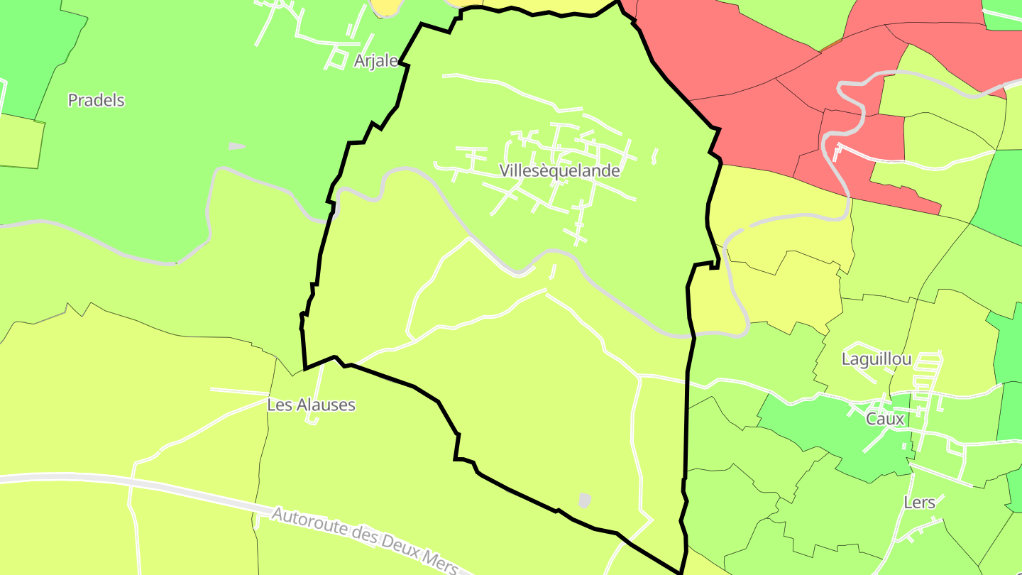 Carte des prix de l'immobilier Villesèquelande