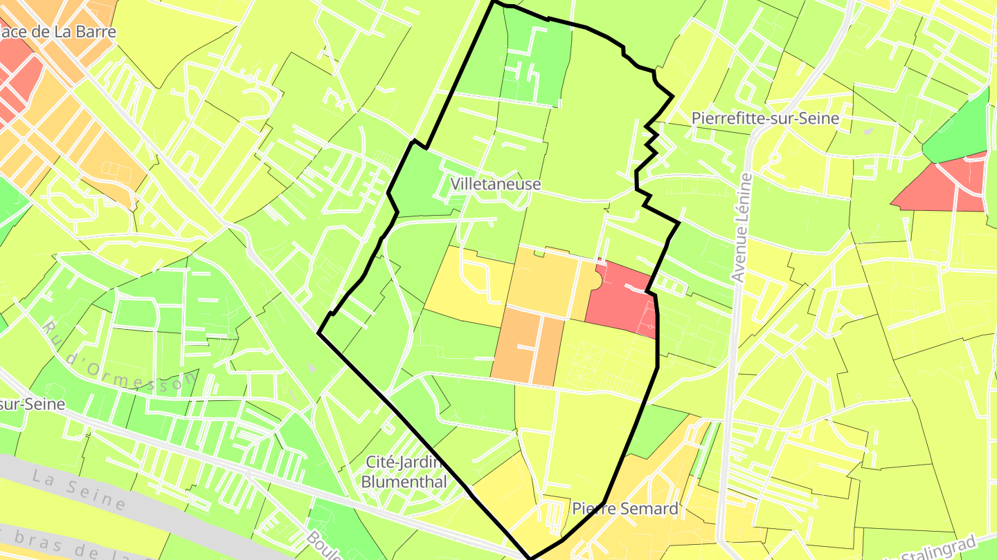 Carte des prix de l'immobilier Villetaneuse