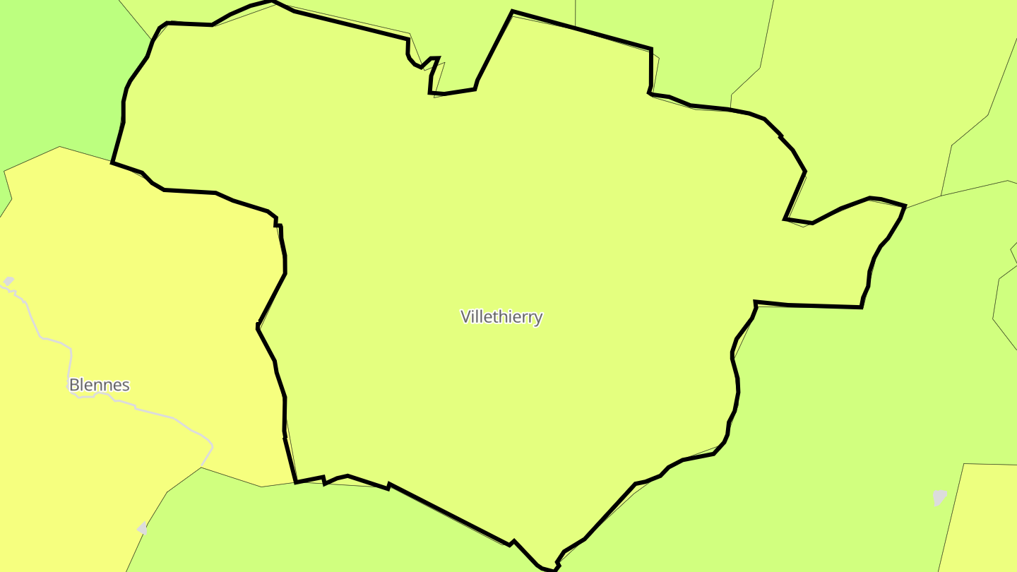 Carte des prix de l'immobilier Villethierry