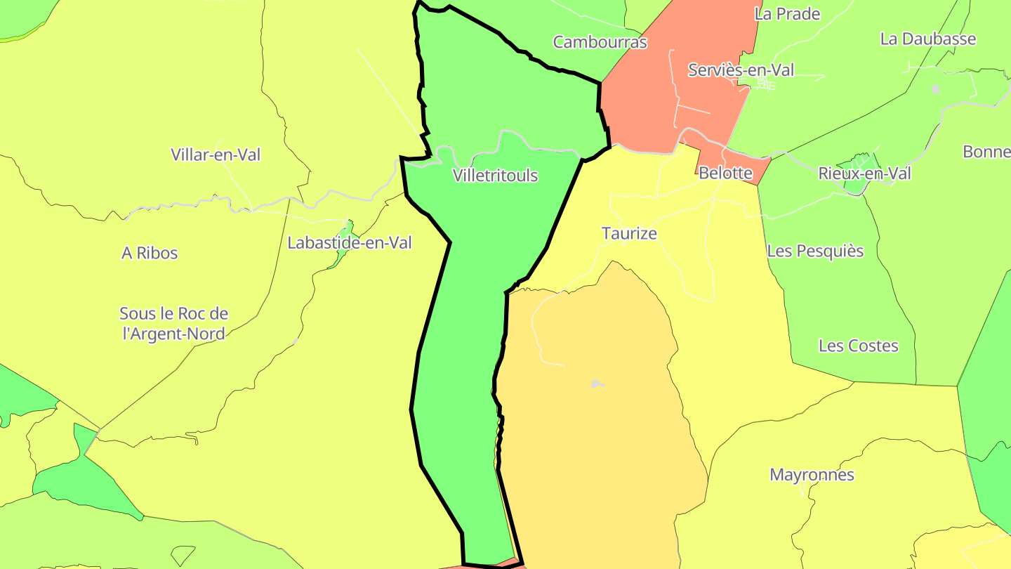 Carte des prix de l'immobilier Villetritouls