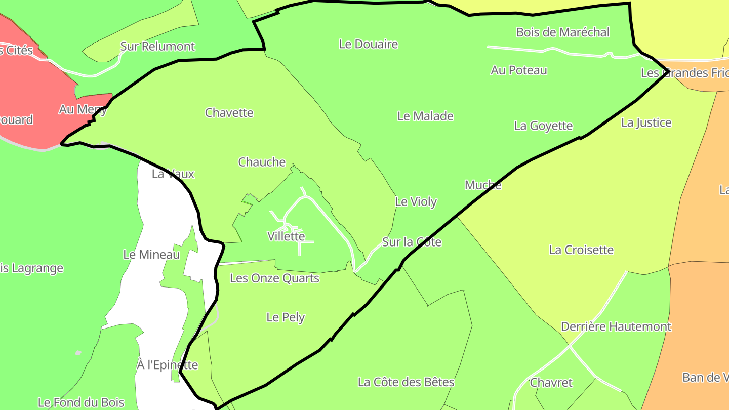 Carte des prix de l'immobilier Villette