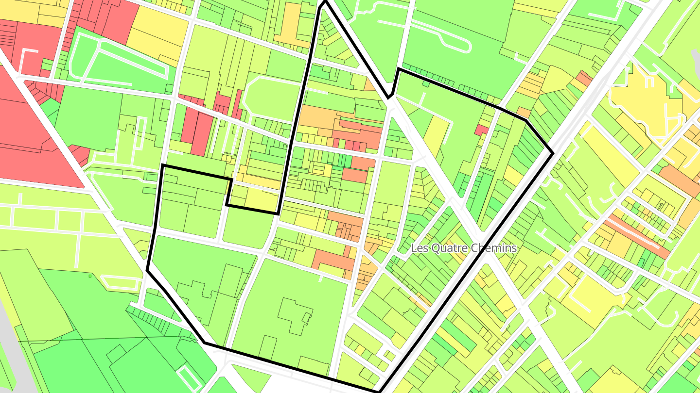Carte des prix de l'immobilier Villette - Quatre-Chemins