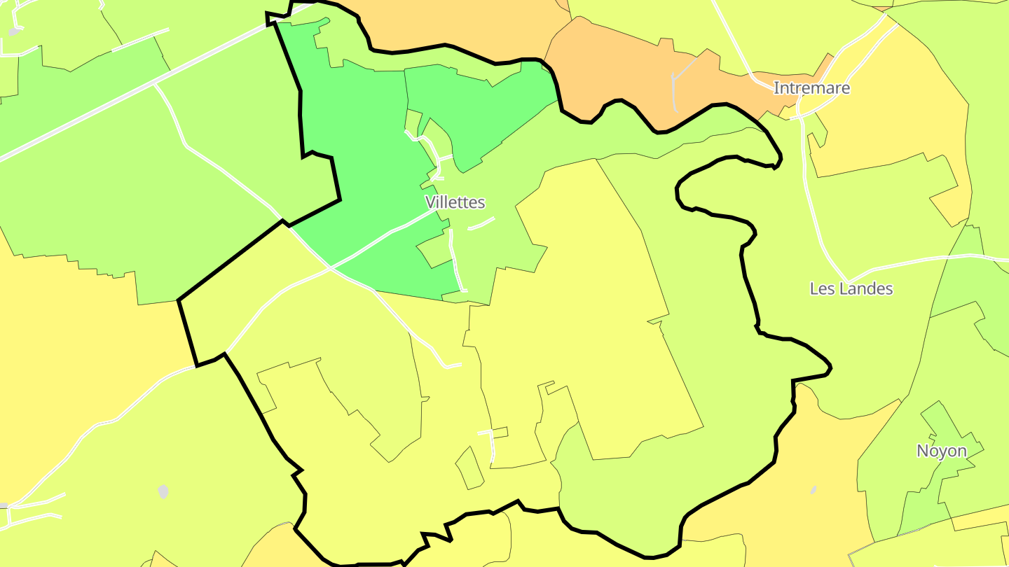 Carte des prix de l'immobilier Villettes
