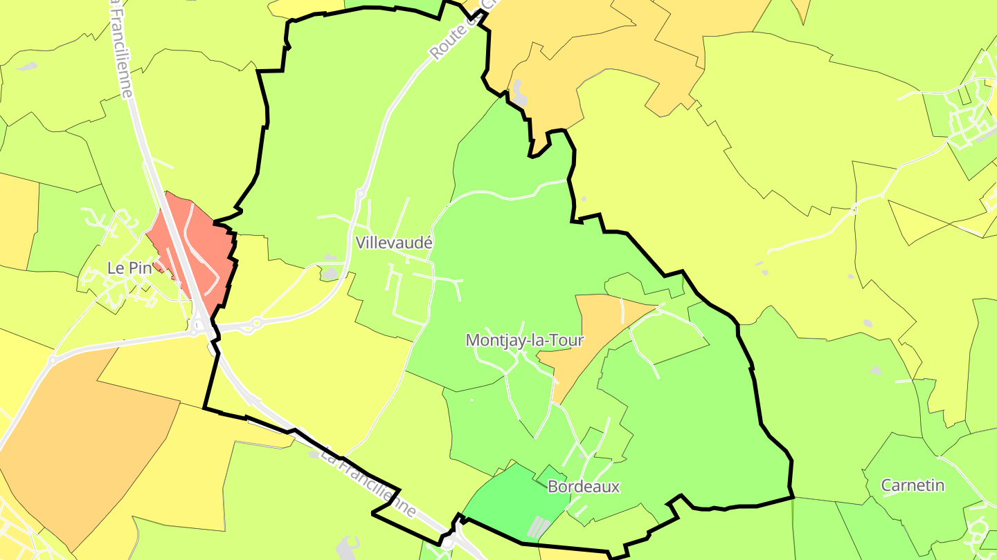 Carte des prix de l'immobilier Villevaudé