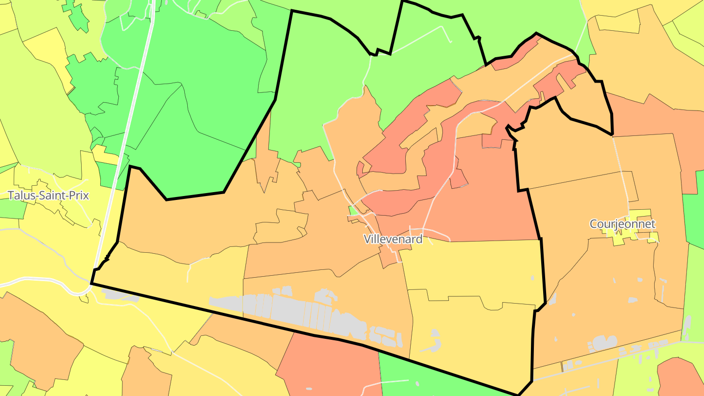 Carte des prix de l'immobilier Villevenard