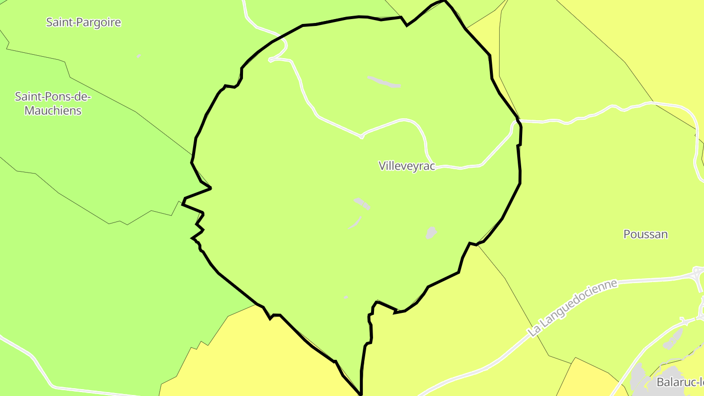 Carte des prix de l'immobilier Villeveyrac