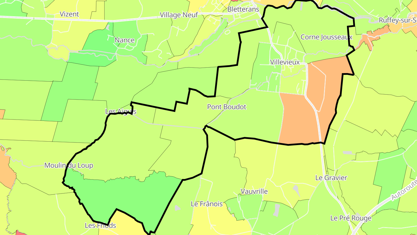 Carte des prix de l'immobilier Villevieux