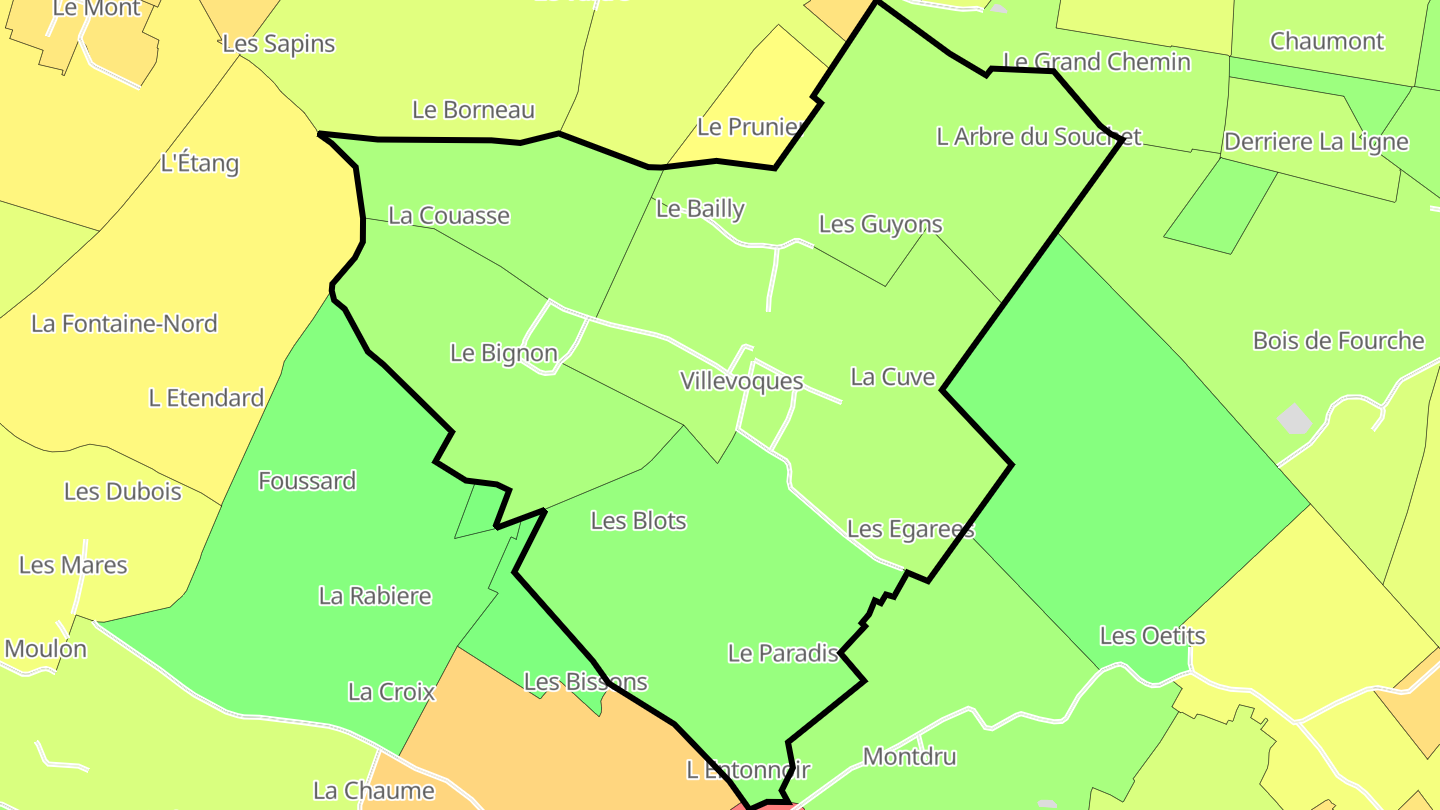 Carte des prix de l'immobilier Villevoques