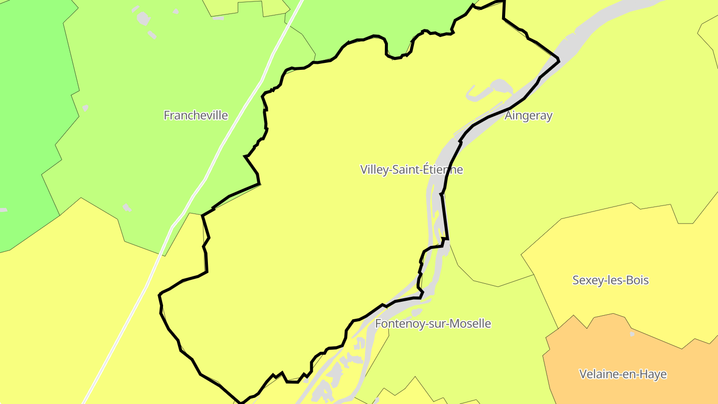 Carte des prix de l'immobilier Villey-Saint-Étienne