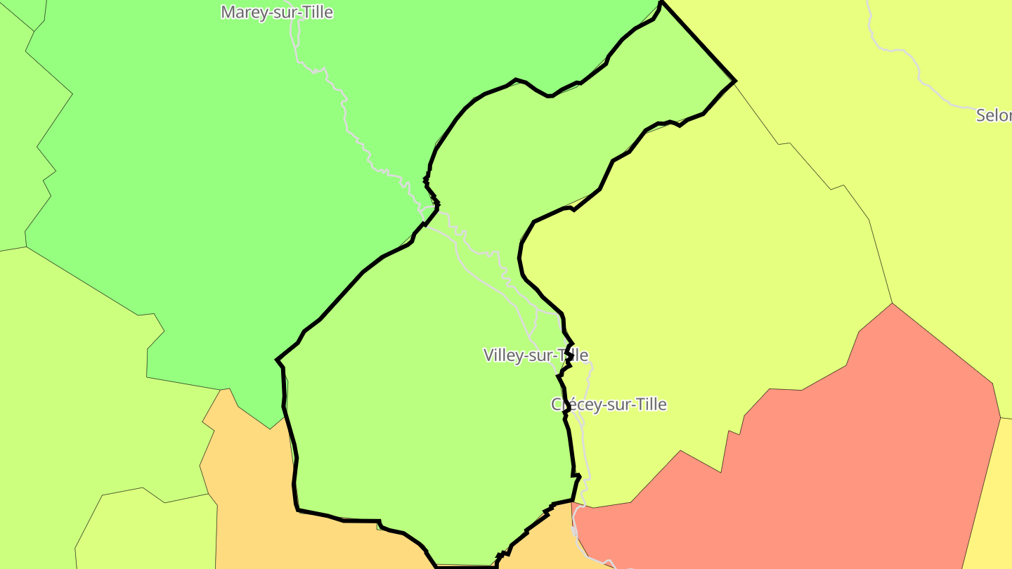 Carte des prix de l'immobilier Villey-sur-Tille
