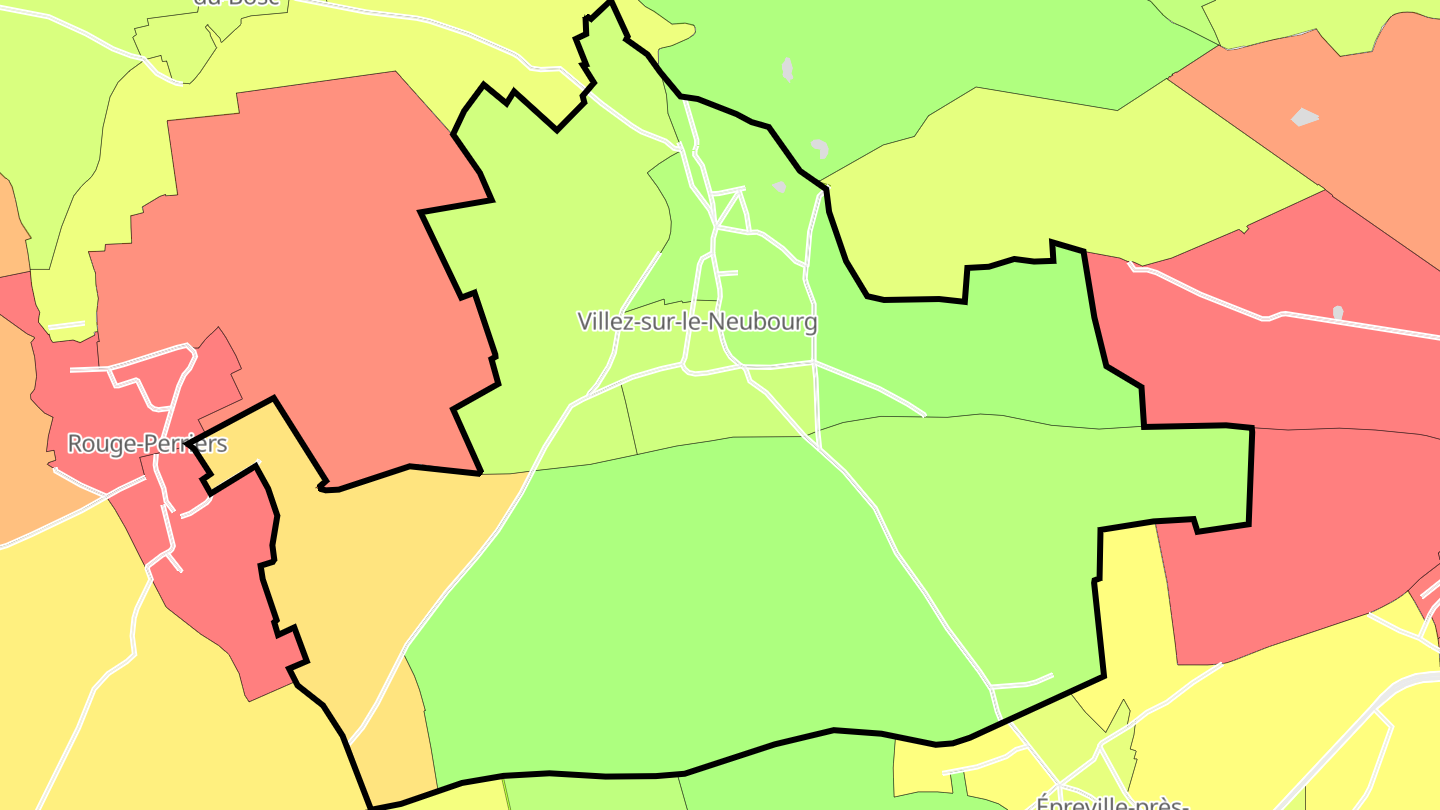 Carte des prix de l'immobilier Villez-sur-le-Neubourg