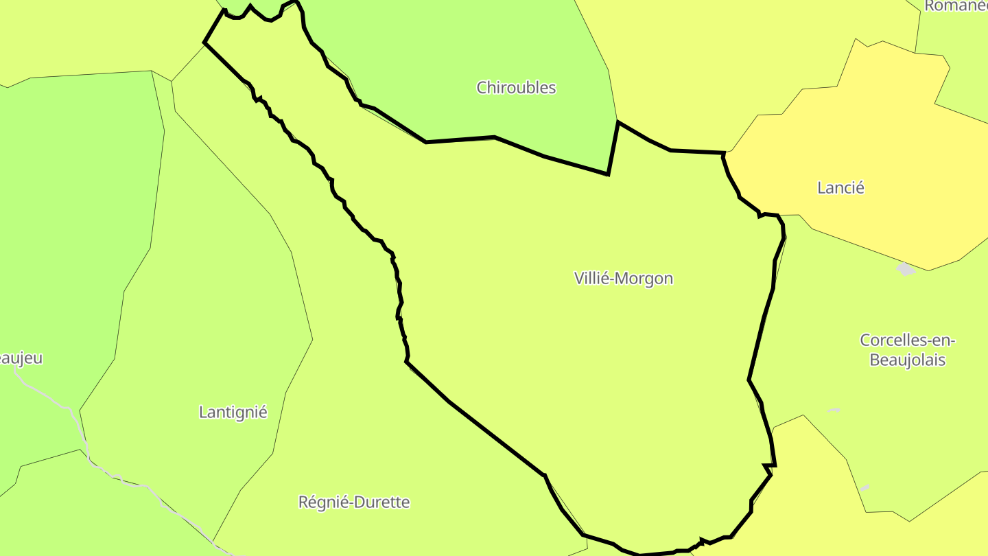 Carte des prix de l'immobilier Villié-Morgon