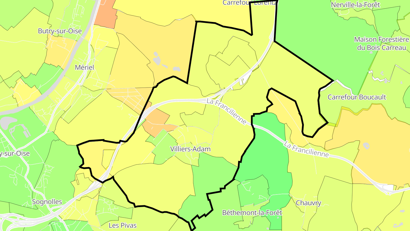Carte des prix de l'immobilier Villiers-Adam