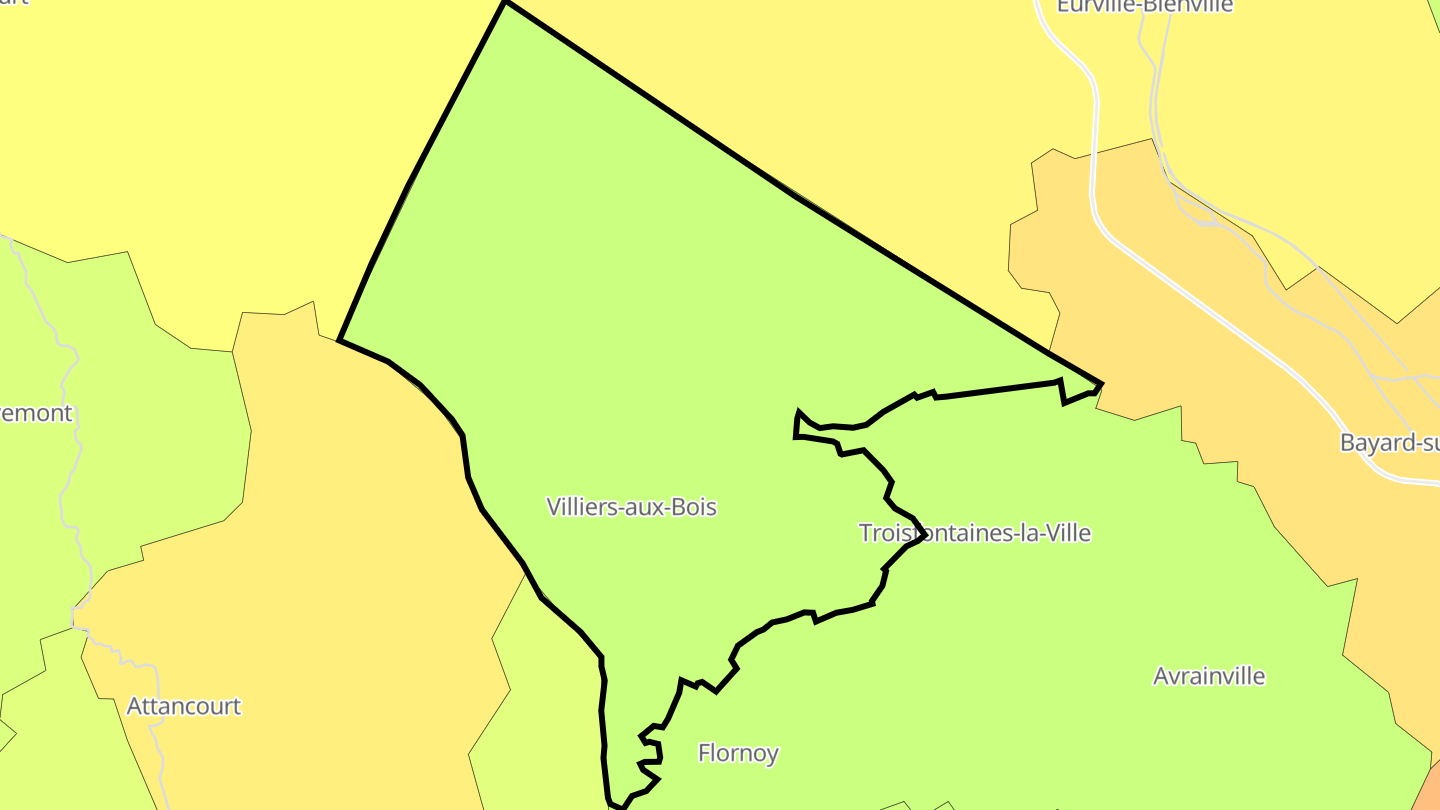 Carte des prix de l'immobilier Villiers-aux-Bois