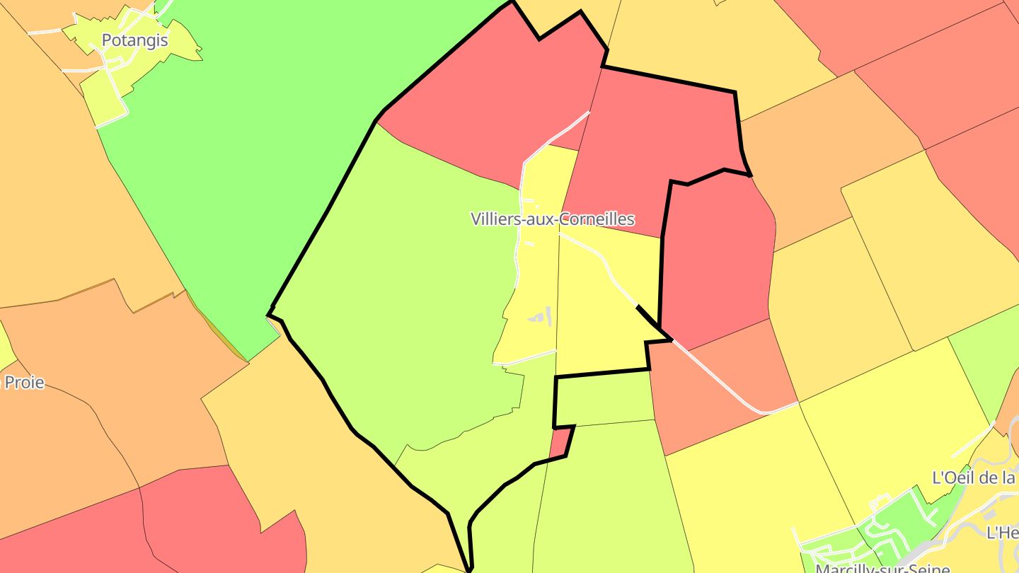 Carte des prix de l'immobilier Villiers-aux-Corneilles