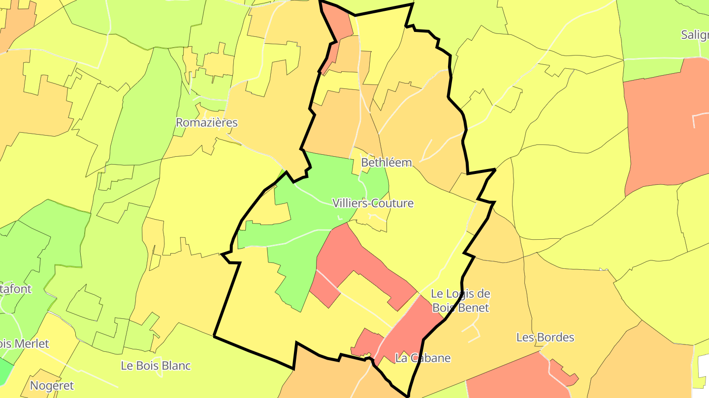 Carte des prix de l'immobilier Villiers-Couture