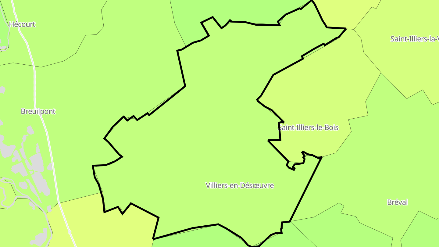 Carte des prix de l'immobilier Villiers-en-Désœuvre