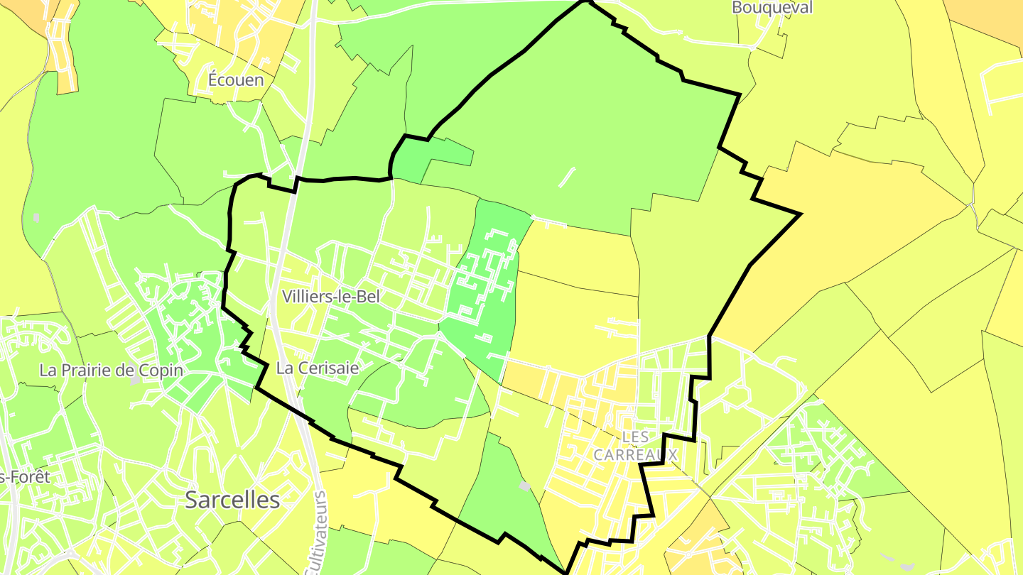 Carte des prix de l'immobilier Villiers-le-Bel