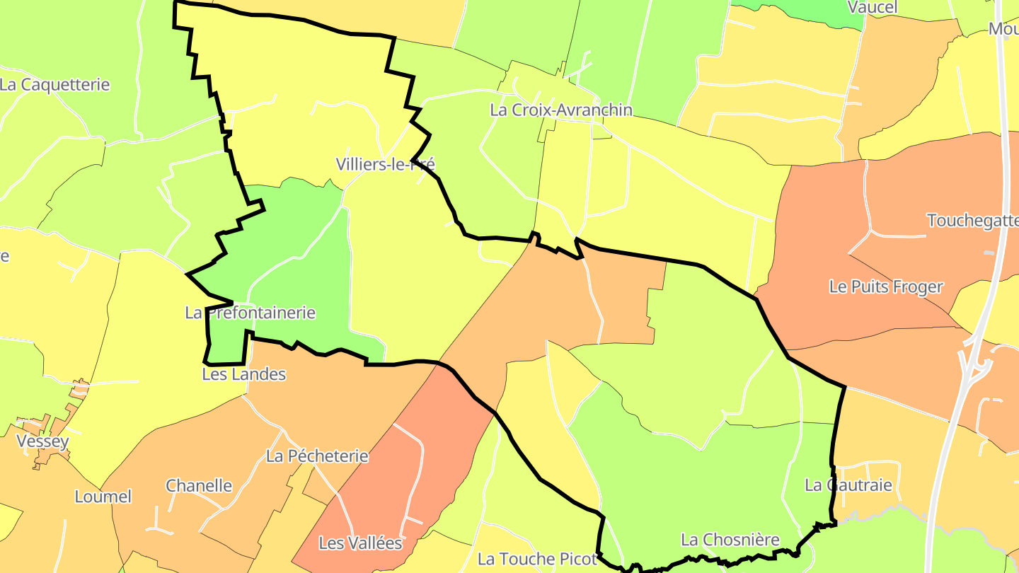 Carte des prix de l'immobilier Villiers-le-Pré