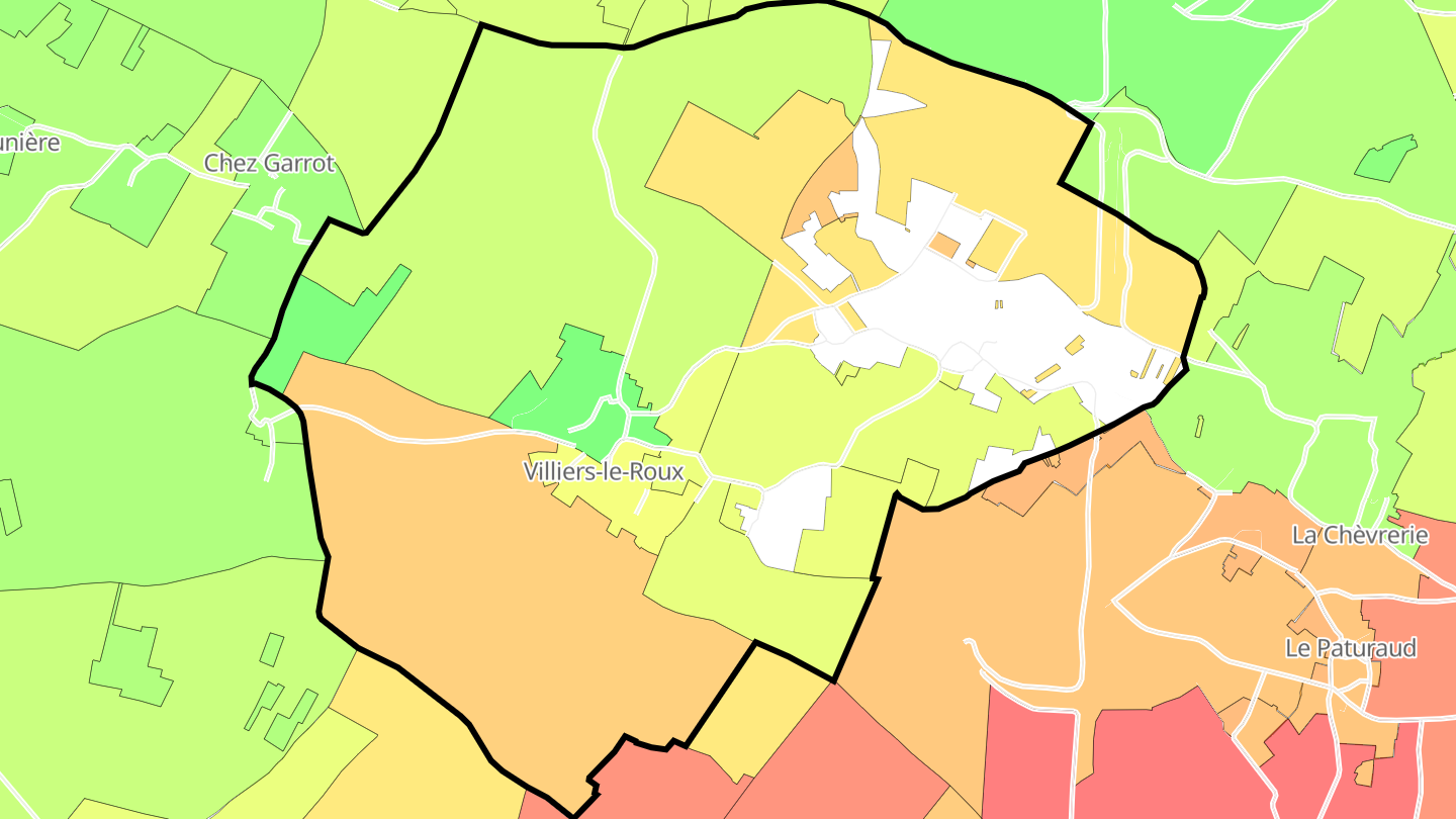 Carte des prix de l'immobilier Villiers-le-Roux