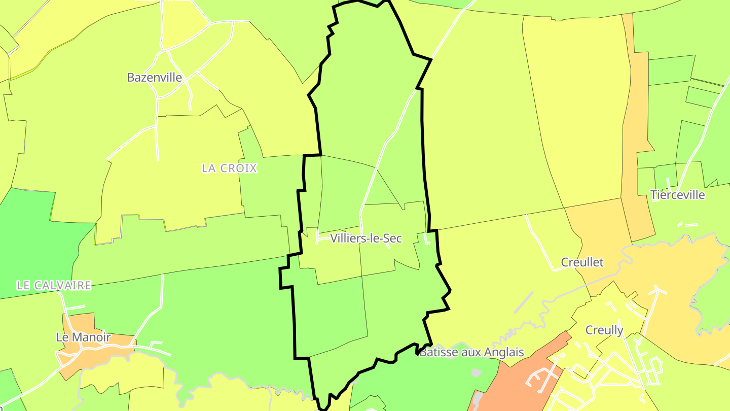 Carte des prix de l'immobilier Villiers-le-Sec