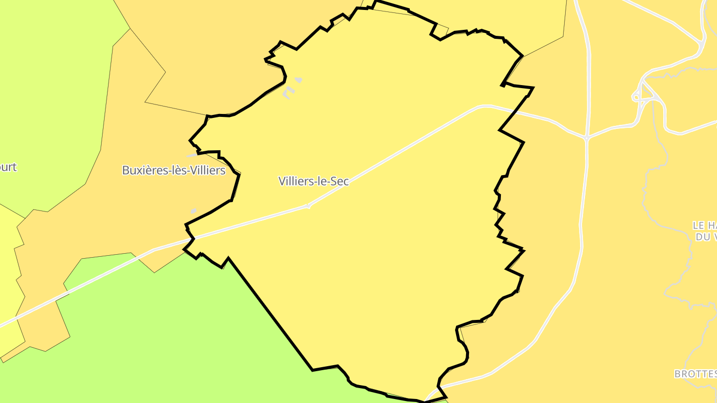 Carte des prix de l'immobilier Villiers-le-Sec