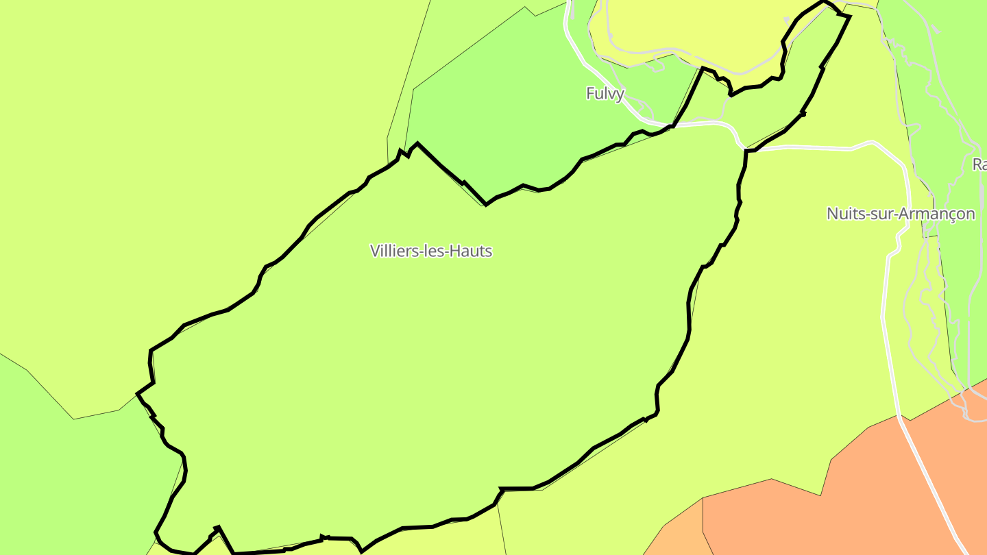 Carte des prix de l'immobilier Villiers-les-Hauts