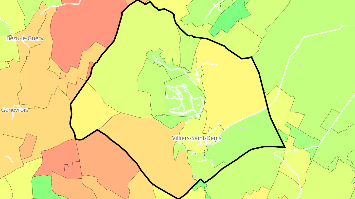 Carte des prix de l'immobilier Villiers-Saint-Denis