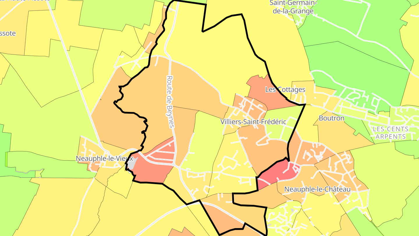 Carte des prix de l'immobilier Villiers-Saint-Frédéric
