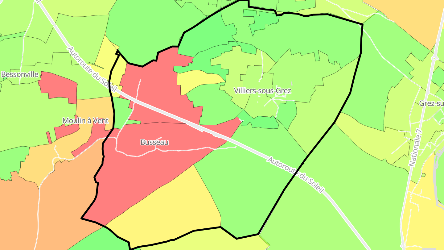 Carte des prix de l'immobilier Villiers-sous-Grez