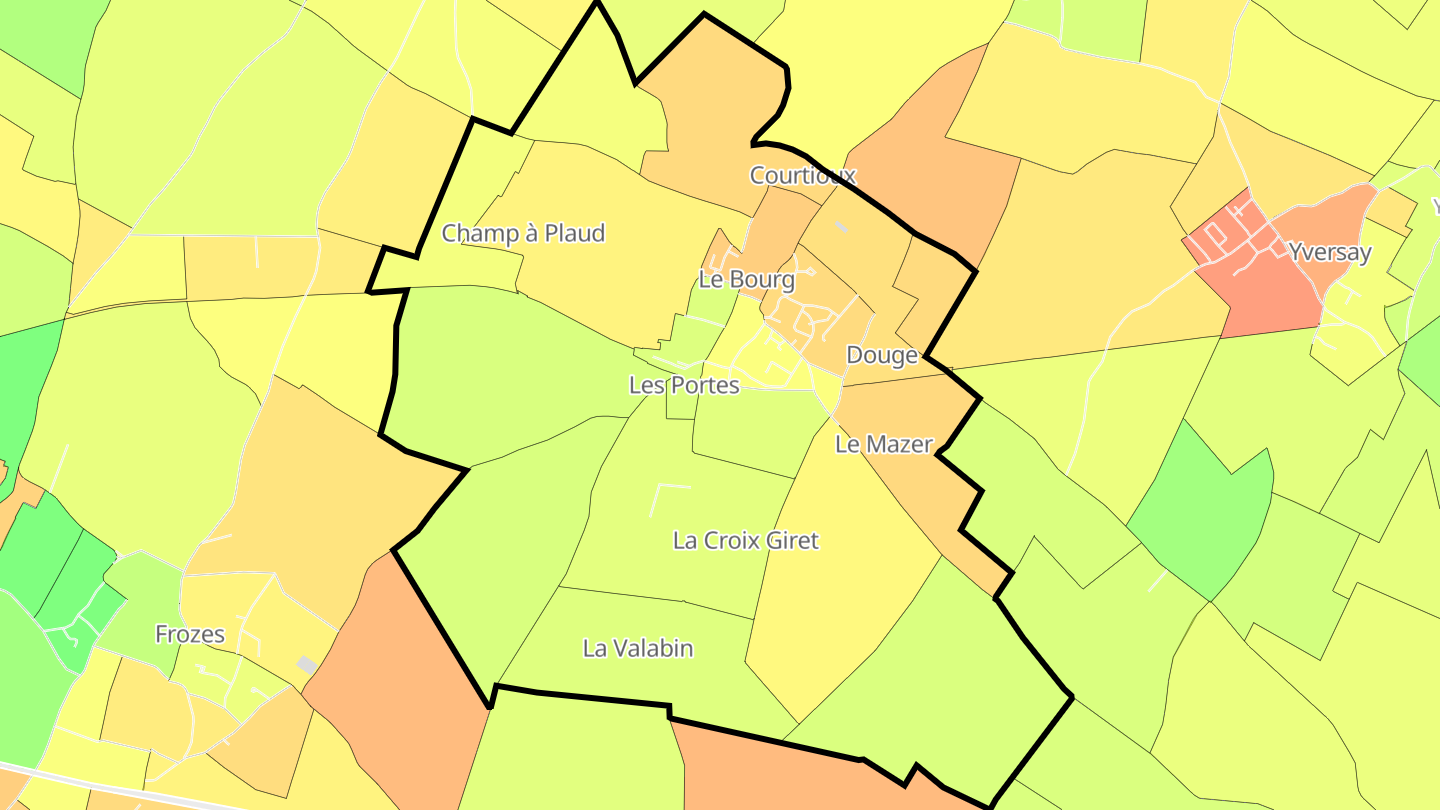 Carte des prix de l'immobilier Villiers
