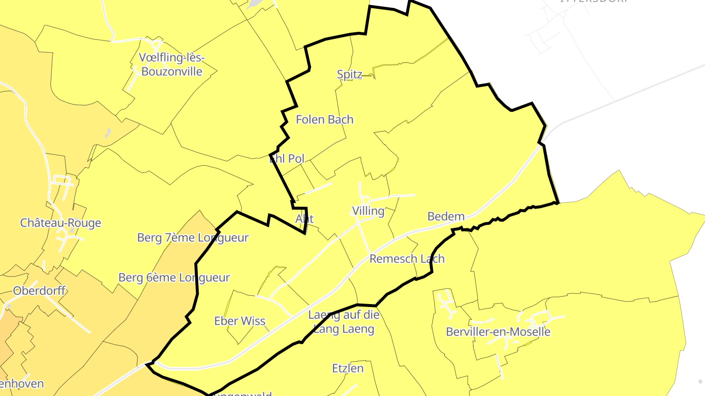 Carte des prix de l'immobilier Villing
