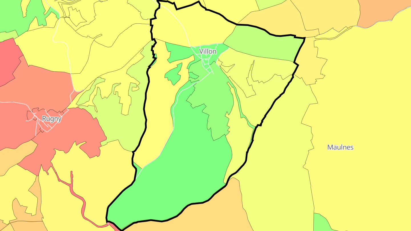 Carte des prix de l'immobilier Villon