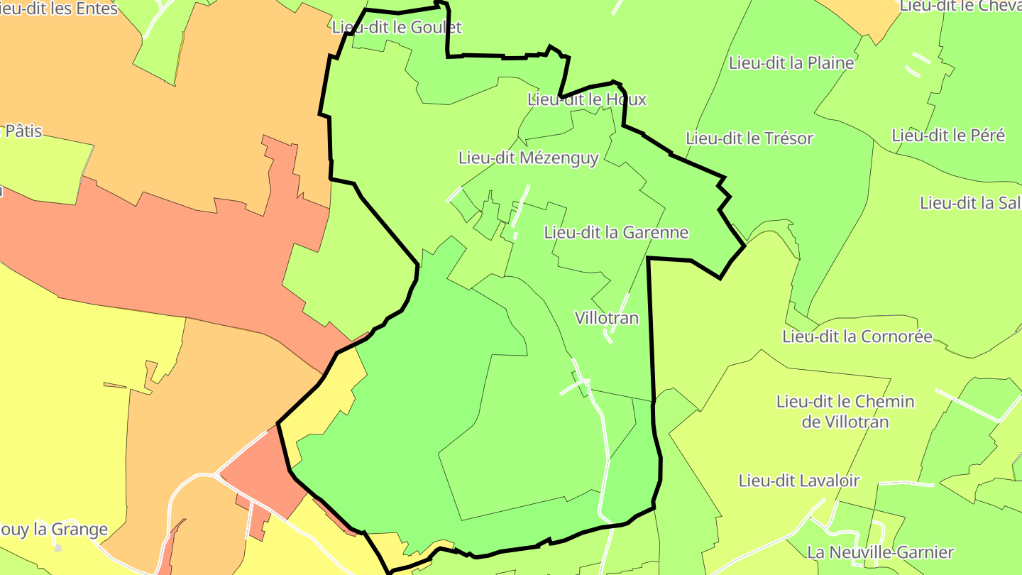 Carte des prix de l'immobilier Villotran