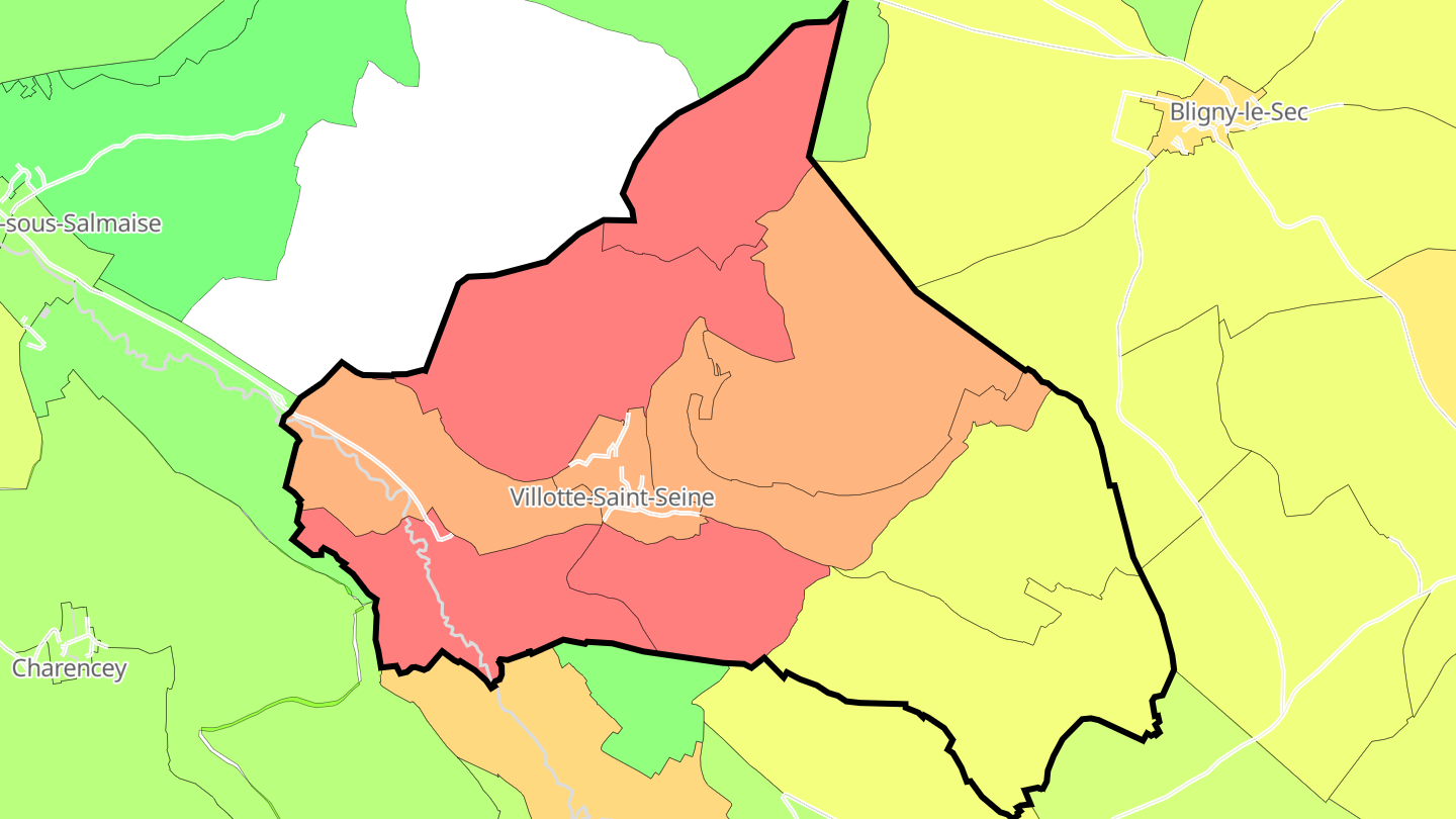 Carte des prix de l'immobilier Villotte-Saint-Seine