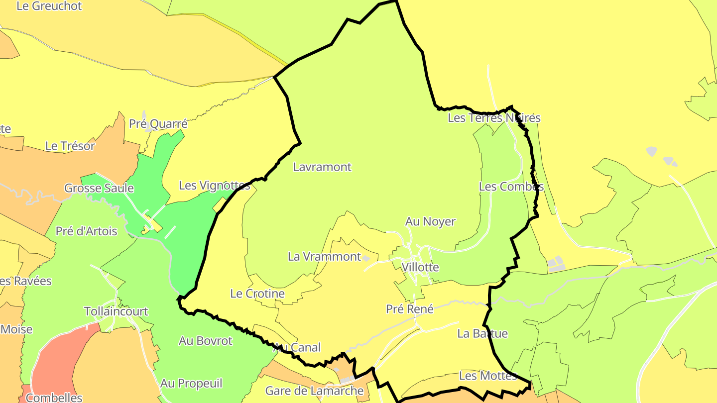 Carte des prix de l'immobilier Villotte