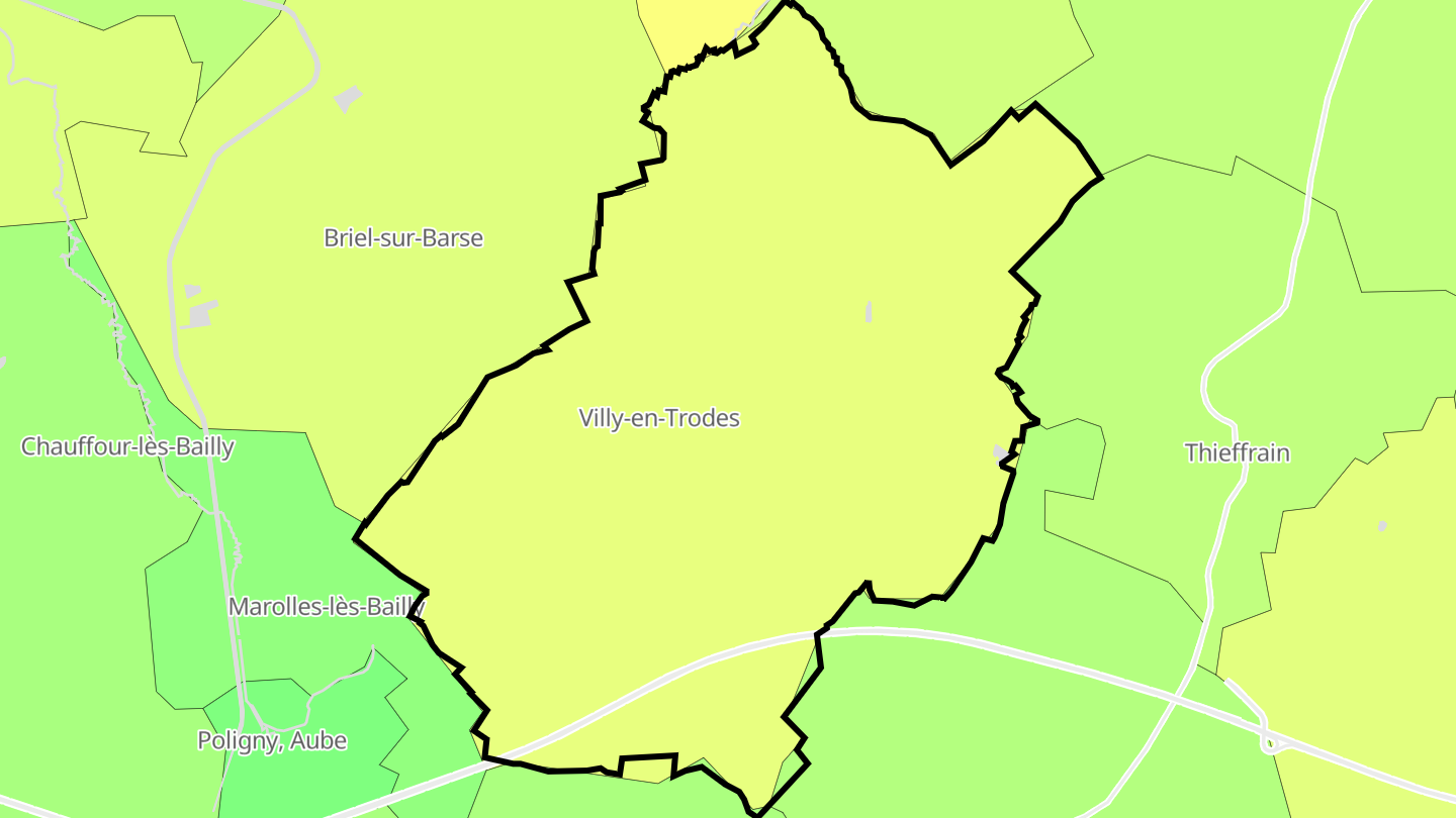 Carte des prix de l'immobilier Villy-en-Trodes