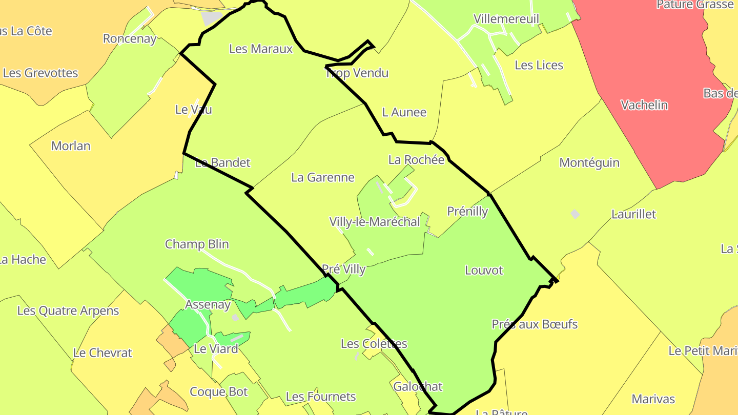 Carte des prix de l'immobilier Villy-le-Maréchal