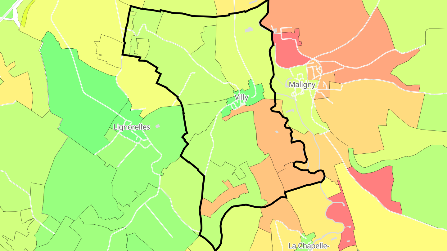 Carte des prix de l'immobilier Villy