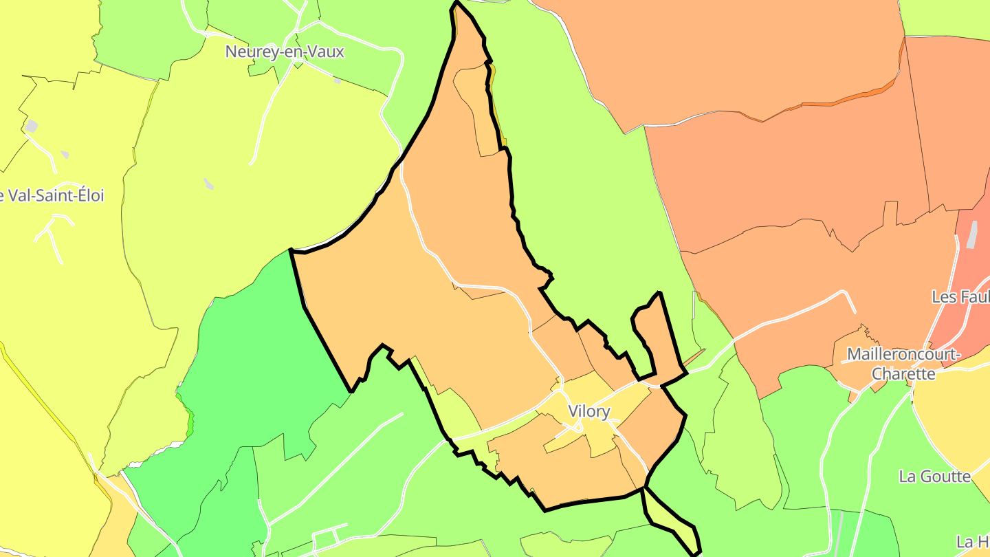 Carte des prix de l'immobilier Vilory