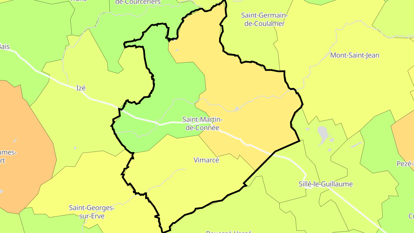 Carte des prix de l'immobilier Saint-Pierre-sur-Orthe
