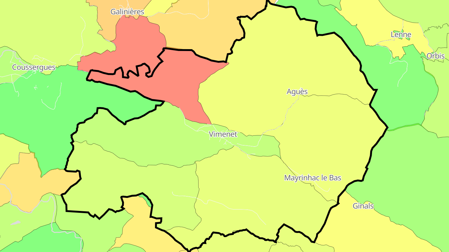 Carte des prix de l'immobilier Vimenet