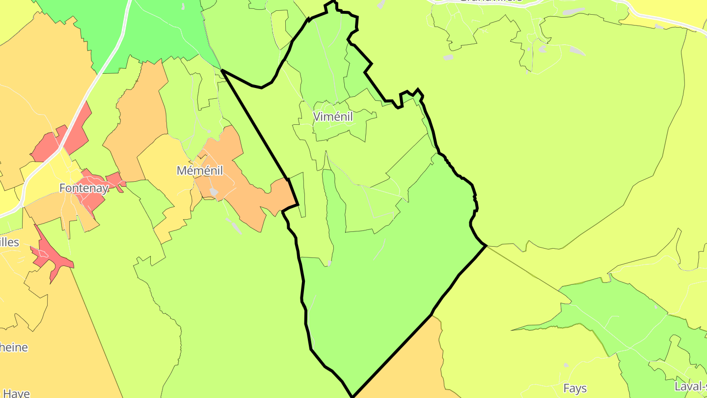 Carte des prix de l'immobilier Viménil
