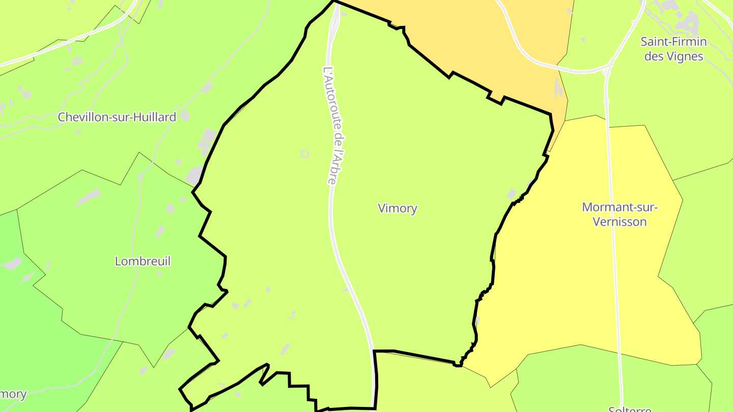 Carte des prix de l'immobilier Vimory